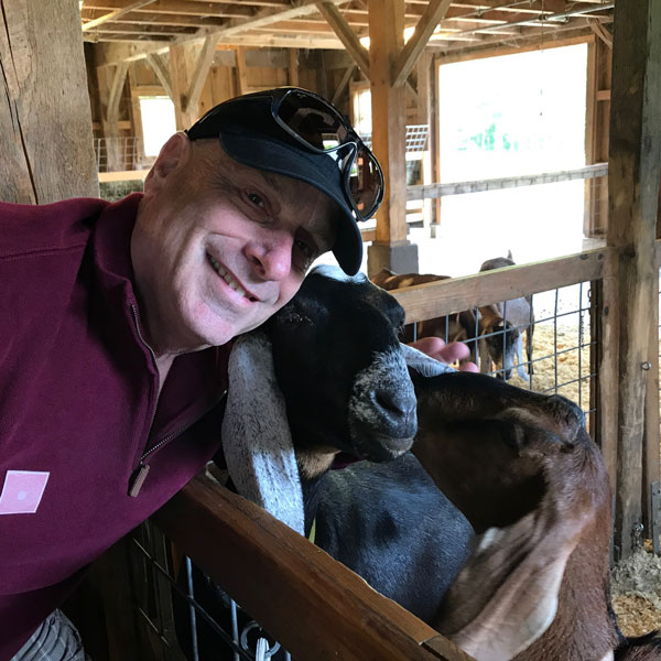 Gary with a couple goats